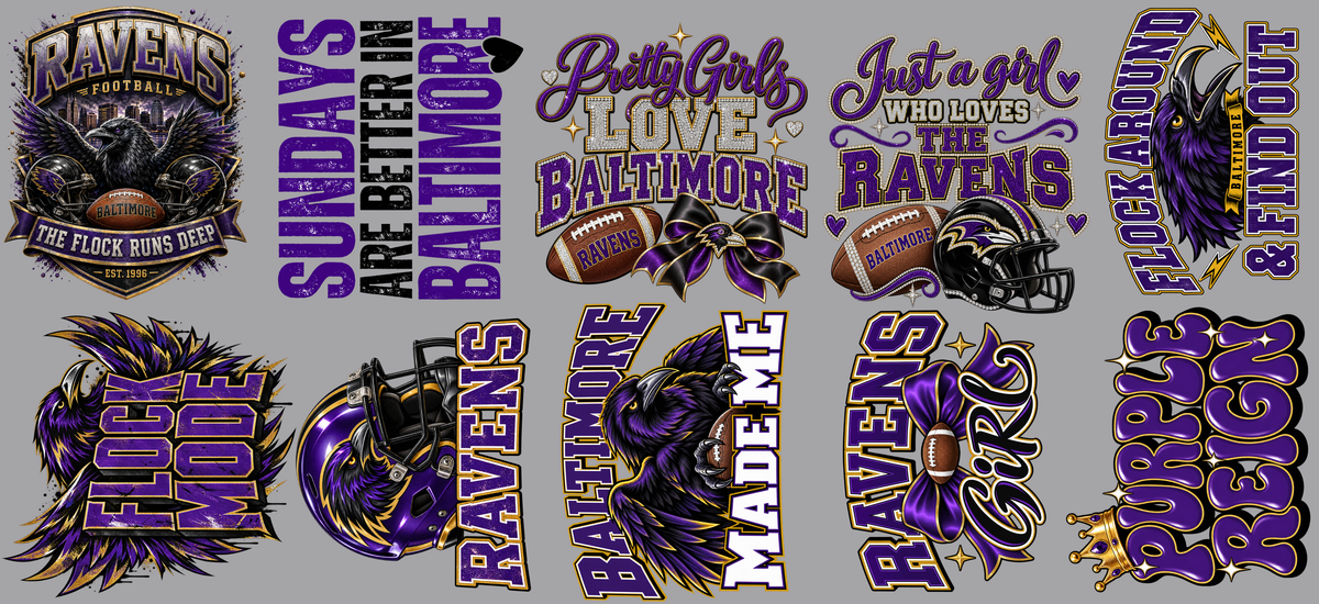Ravens Premade 22x48 Gangsheet