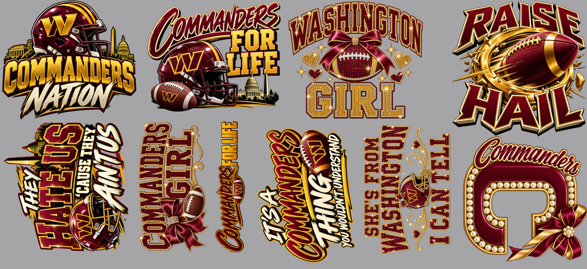 Commanders Premade 22x48 DTF Gangsheet