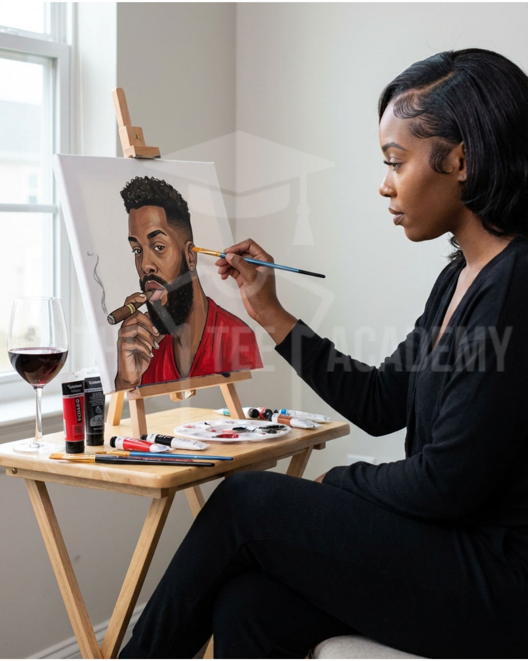 (Sketch Art) Cigar Gentleman- Screen Print Transfer