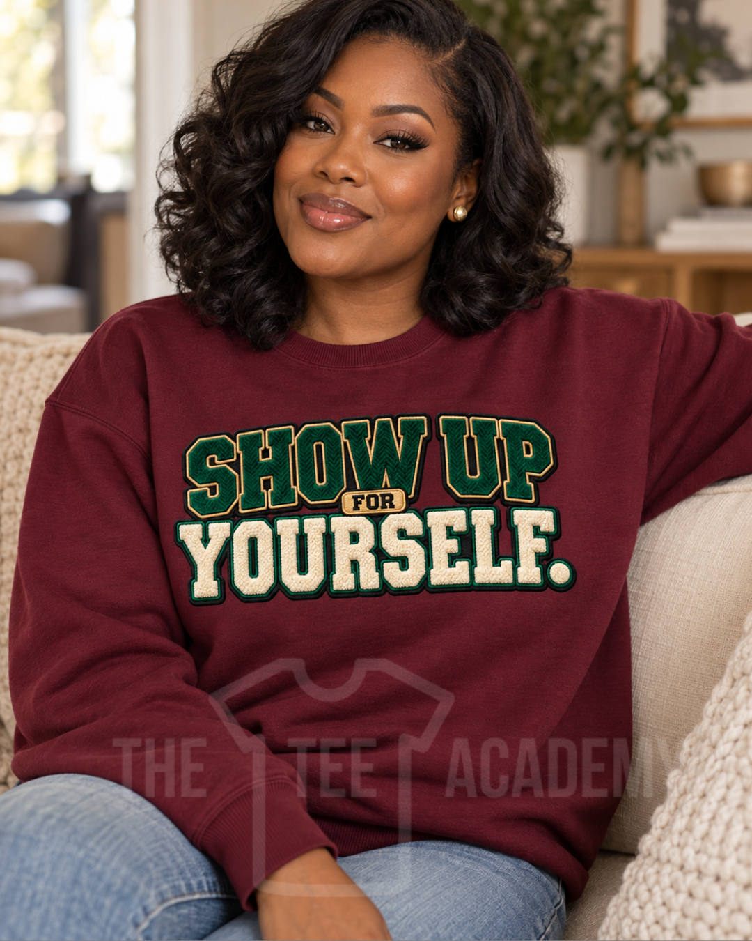Show Up For Yourself-Matte Clear Film Screen Print Transfer