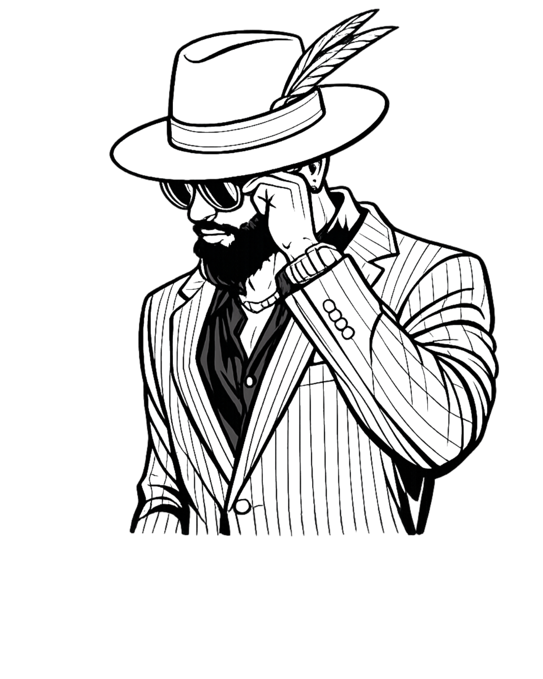 (Sketch Art) Classic Man- Screen Print Transfer
