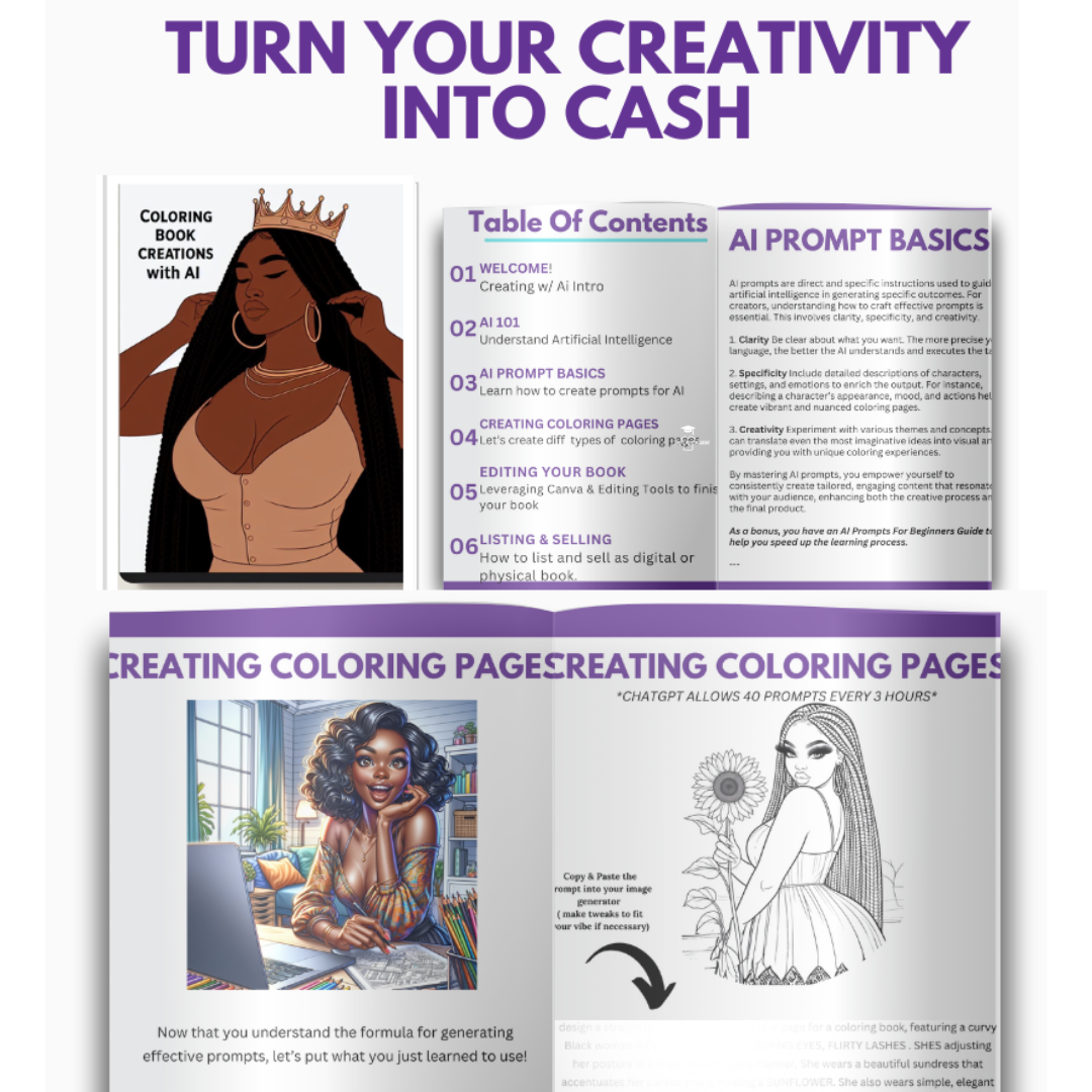 Coloring Book Biz with Ai Training +Guide
