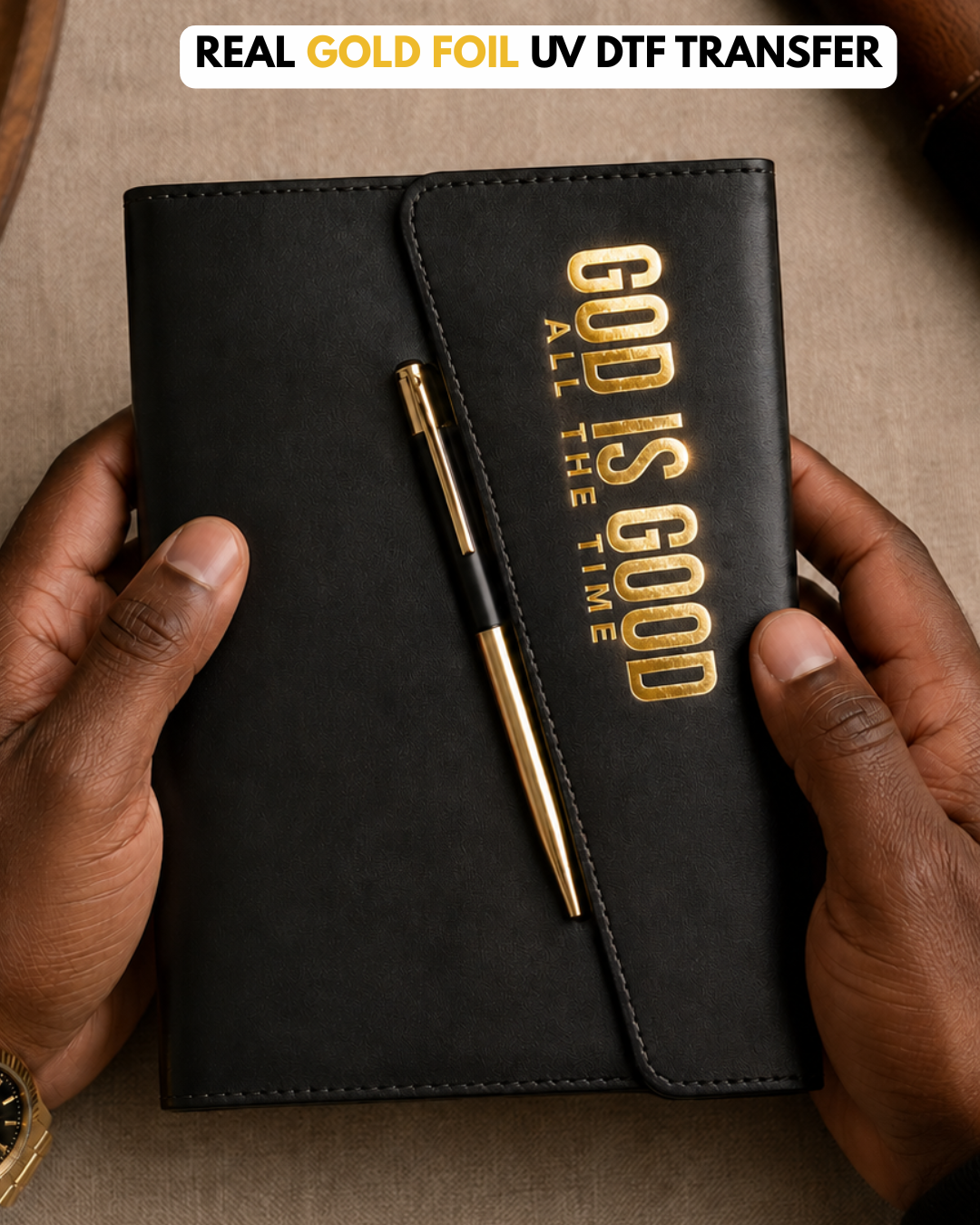 (Gold Foil) God Is Good All The Time- UV DTF Sticker Decal