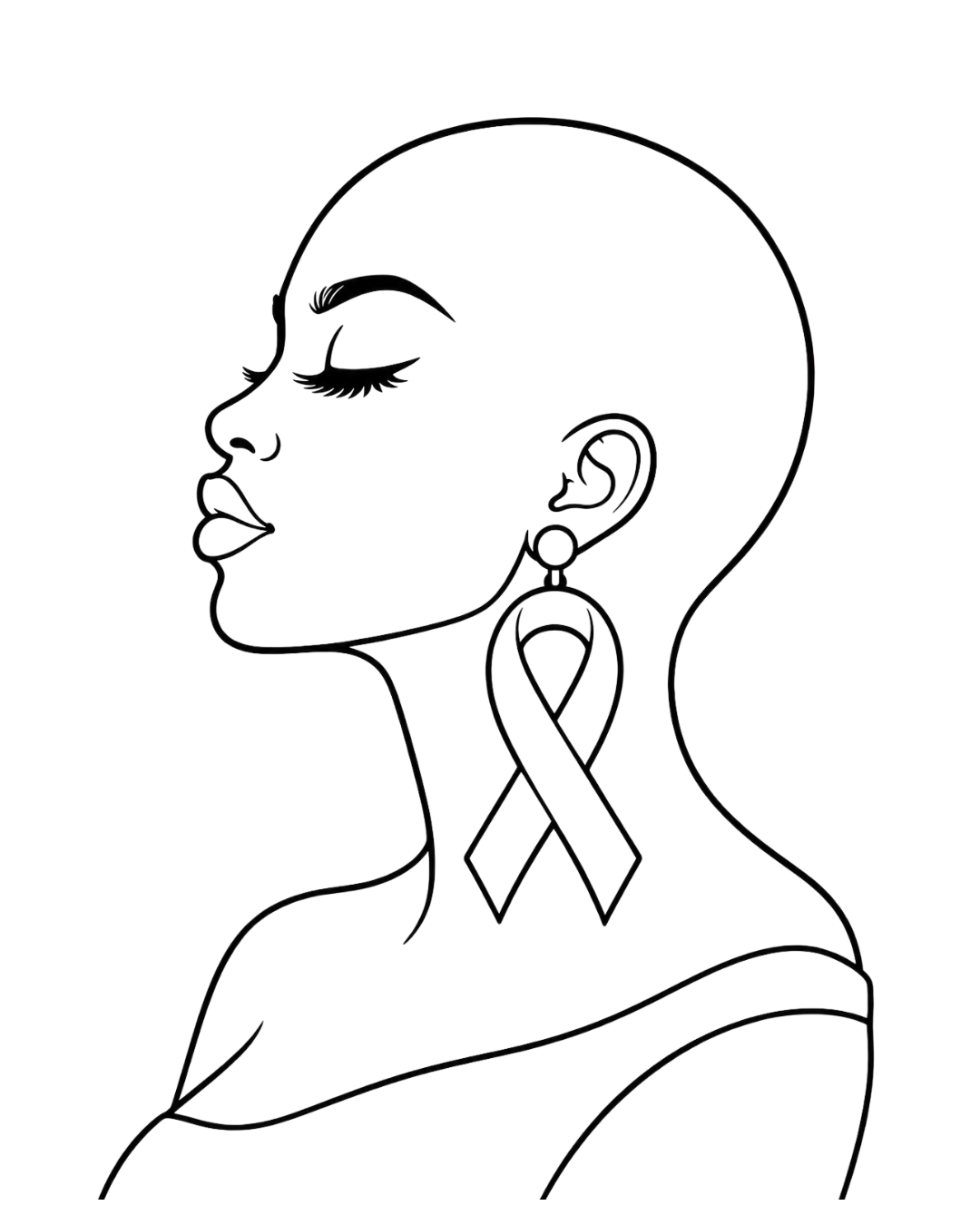 (BCA Sketch Art) Bald Beauty- Screen Print Transfer