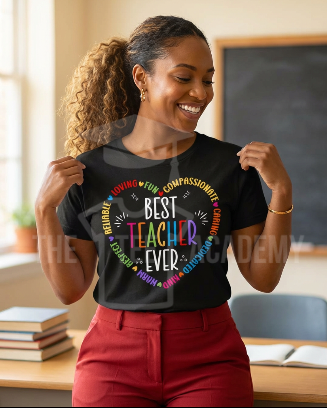 Best Teacher Ever- Matte Clear Film Screen Print Transfer