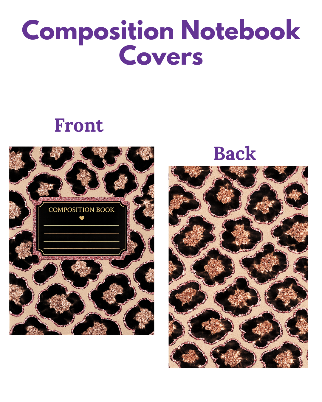 Composition Notebook Covers- Pink Leopard