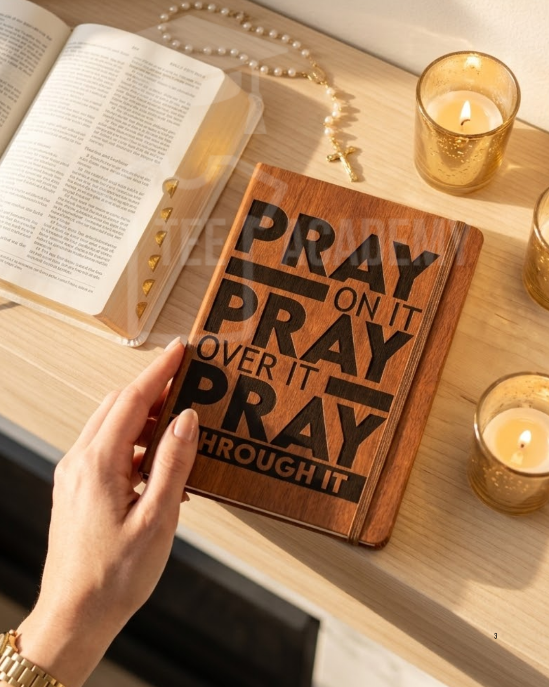 UV DTF Planner/Tumbler Decal- Pray On It. Over It. Through It.