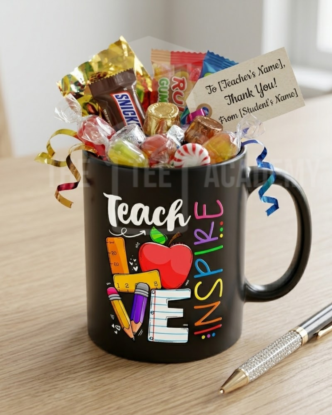 UV DTF Cup Decal- Teach Love Inspire