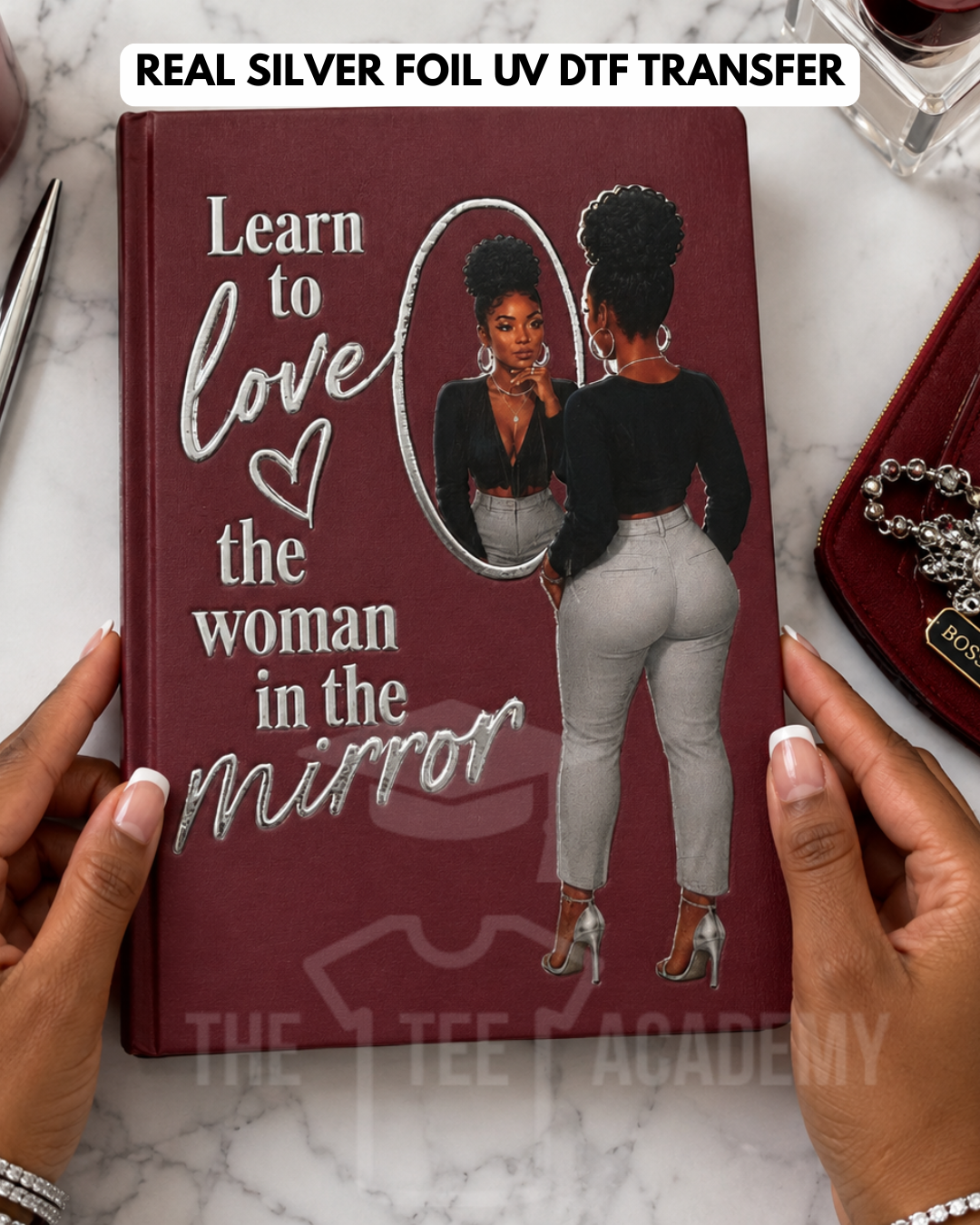 (Silver Foil) The Woman In The Mirror- UV DTF Planner Decal