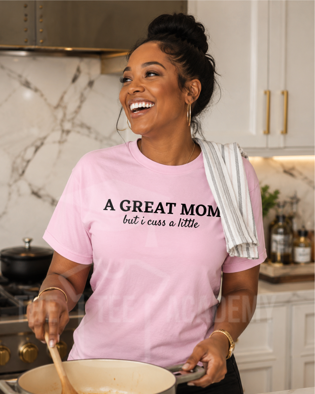 A Great Mom, But Cuss A Little- Screen Print Transfer