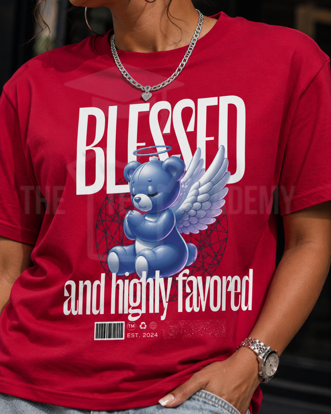 Blessed and Highly Favored- Matte Clear Film Screen Print Transfer