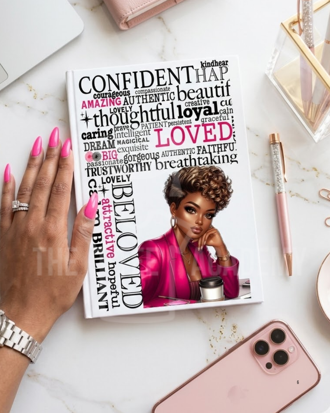 UV DTF Planner/ Tumbler Decal- Pink Affirmations Babe