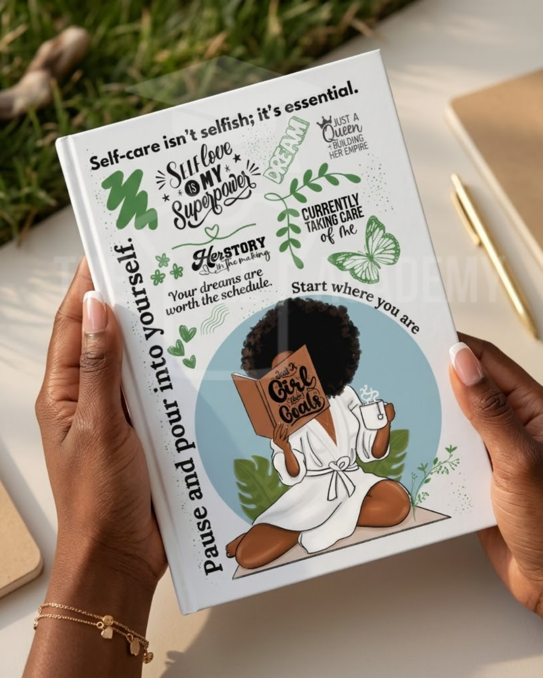 UV DTF Planner/Tumbler Cover Decal- Pause and Pour