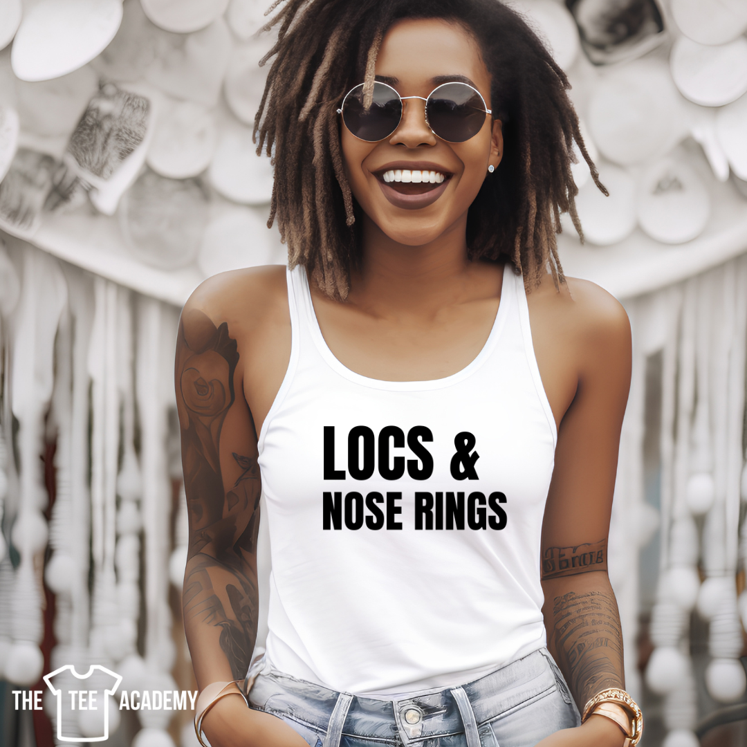 Locs and Nose Rings- Screen Print Transfer