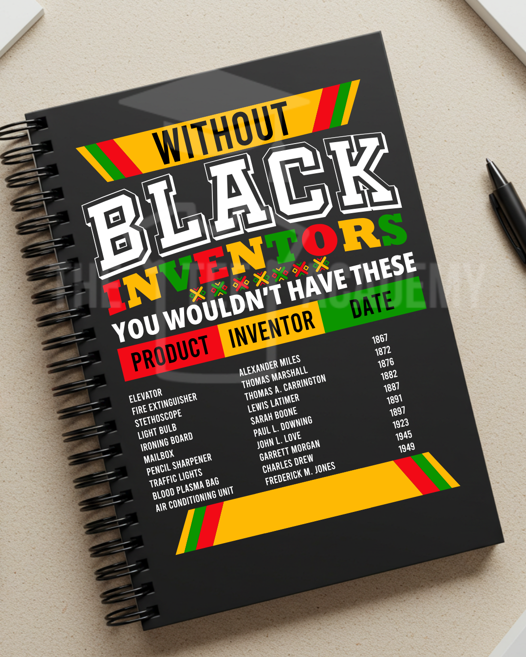 Without Black Inventors- UV DTF Planner Cover Decal