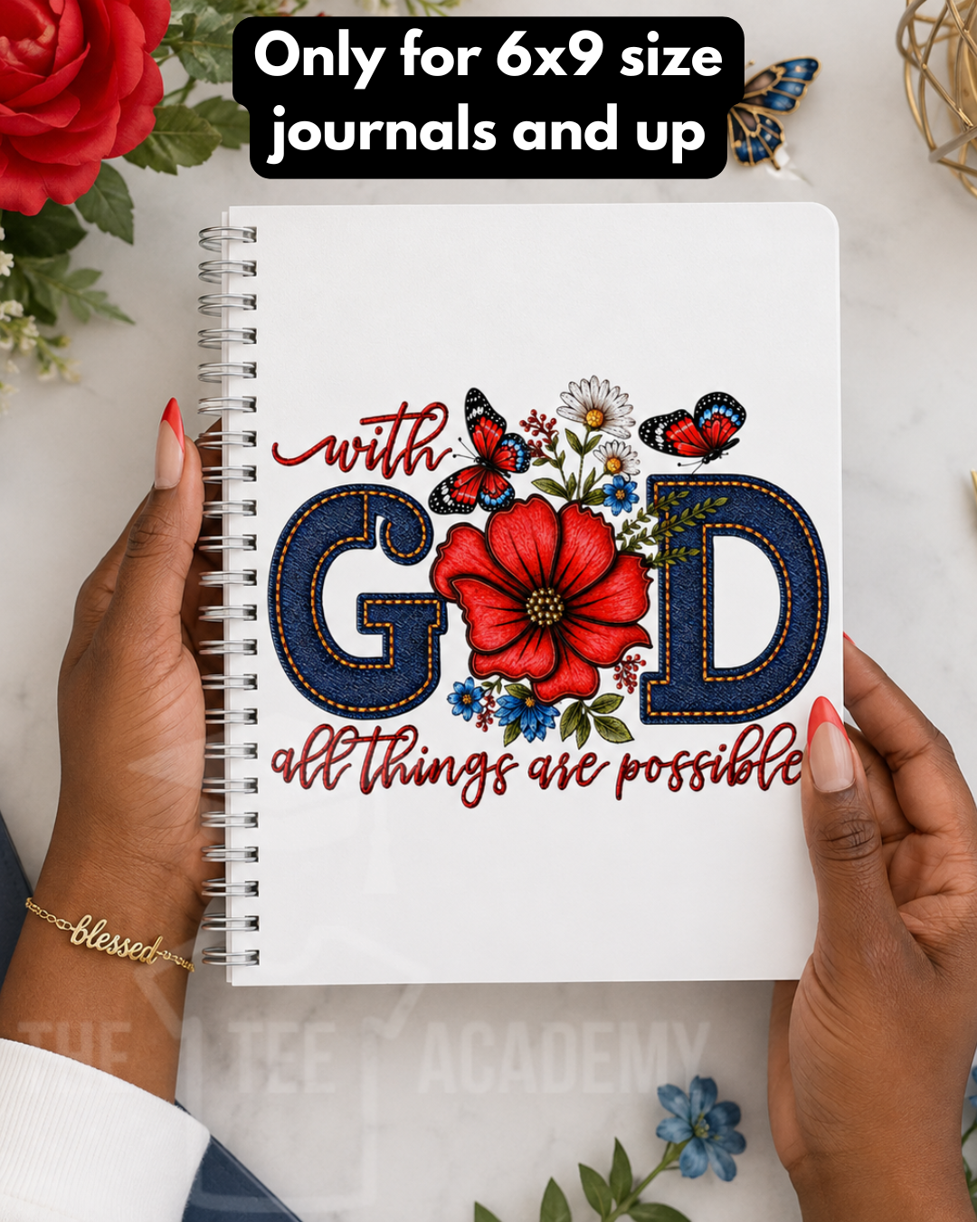 UV DTF Planner/Tumbler Decal- (Large Size) With God All Things Are Possible