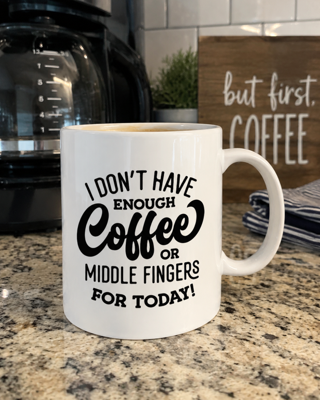 Coffee or Middle Fingers- UV DTF Cup Decal