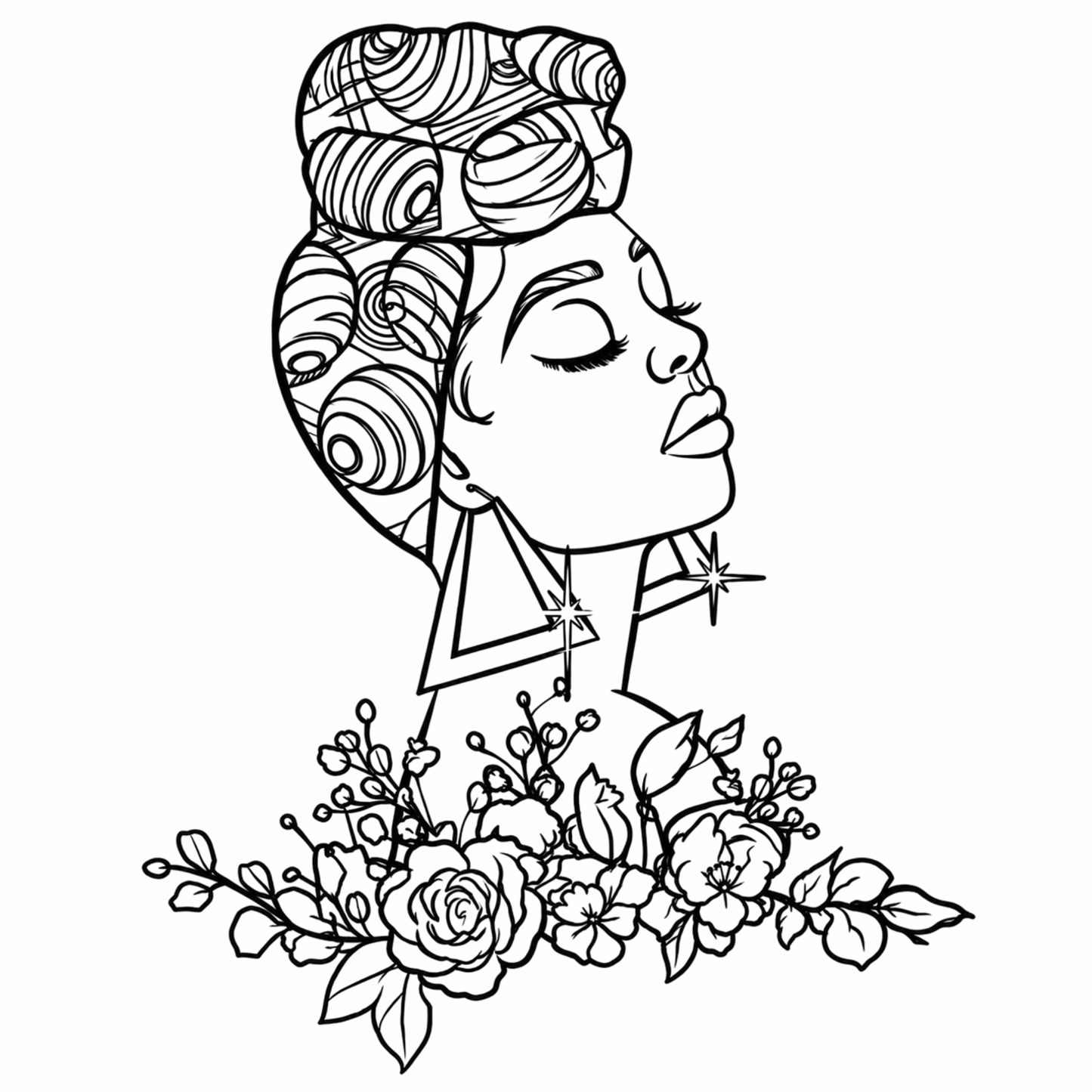 Headwrap Beauty-Screen Print Transfer