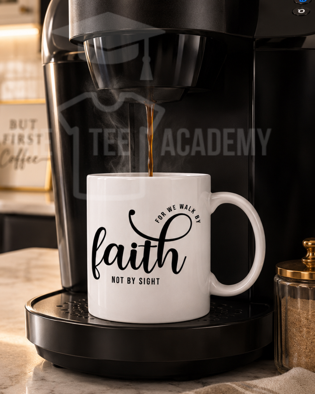 UV DTF Cup Decal- For We Walk By Faith