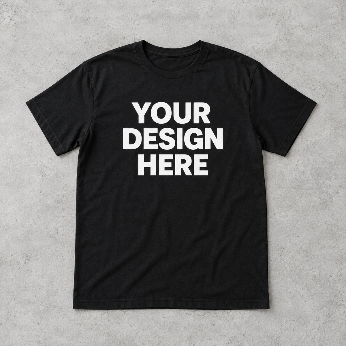 Custom black t-shirt, your design pressed by Transfers By TTA