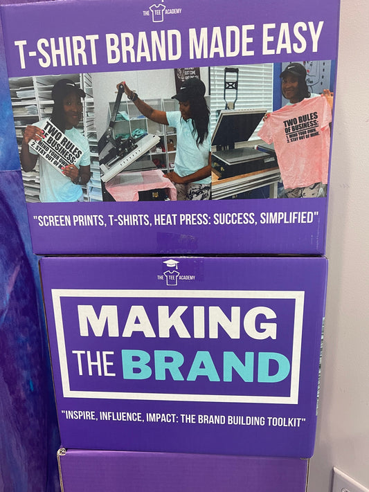 Coach Tee pressing a t-shirt on a heat press, from the Making The Brand t-shirt brand starter toolkit
