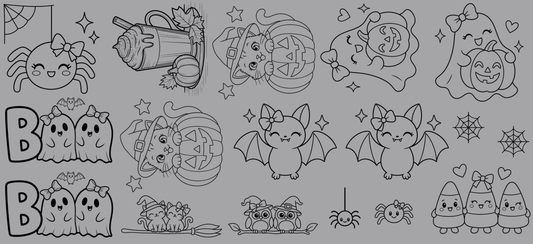 Halloween Sketch Premade 22x48 Gangsheet