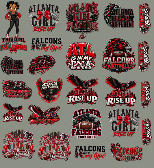 Falcons Premade 22x24 UV DTF Gangsheet