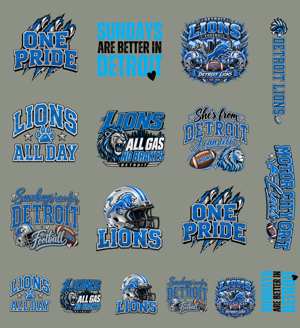 Lions Premade 22x24 UV DTF Gangsheet