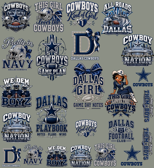 Cowboys Premade 22x24 UV DTF Gangsheet