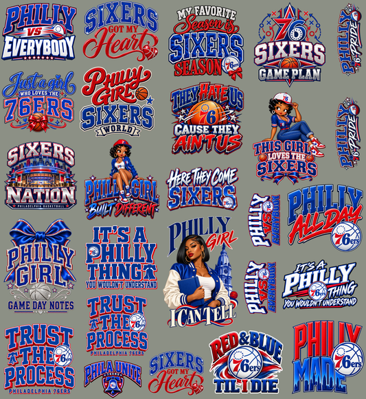 76ers Premade 22x24 UV DTF Gangsheet
