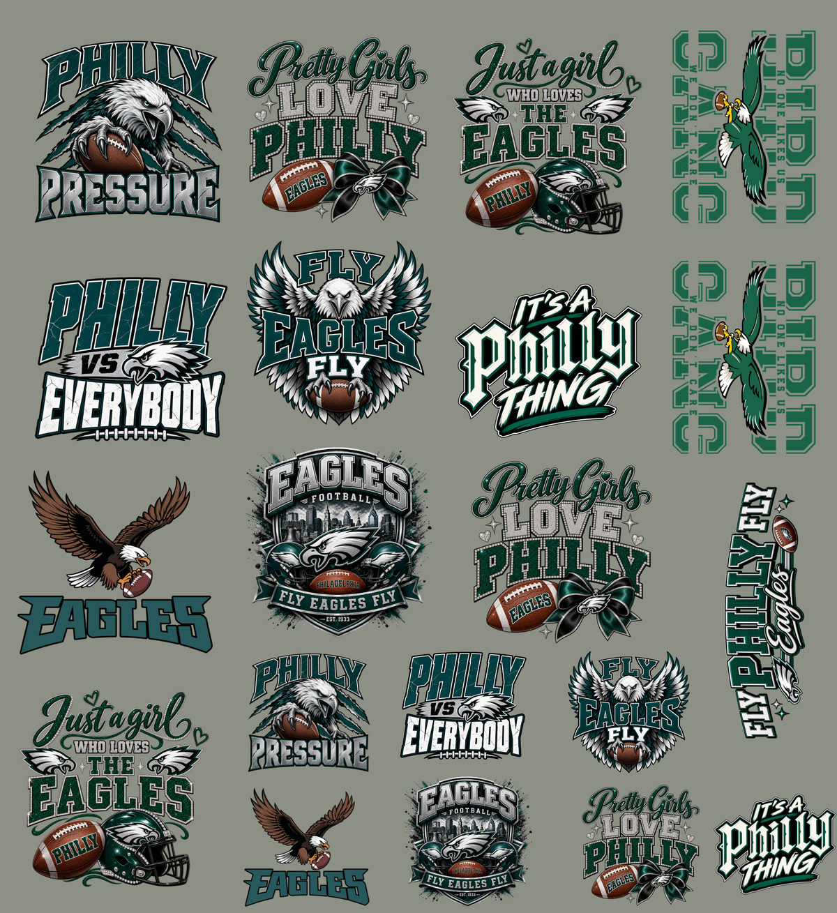 Eagles Premade 22x24 UV DTF Gangsheet