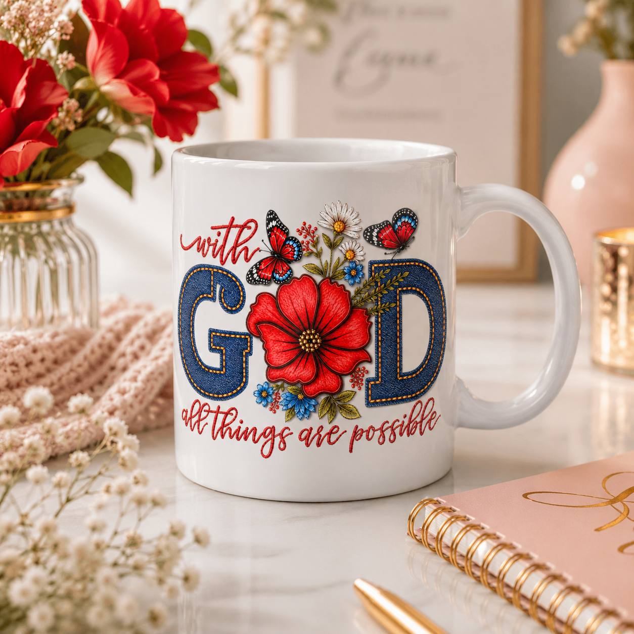 With God All Things Are Possible -UV DTF Cup Decal