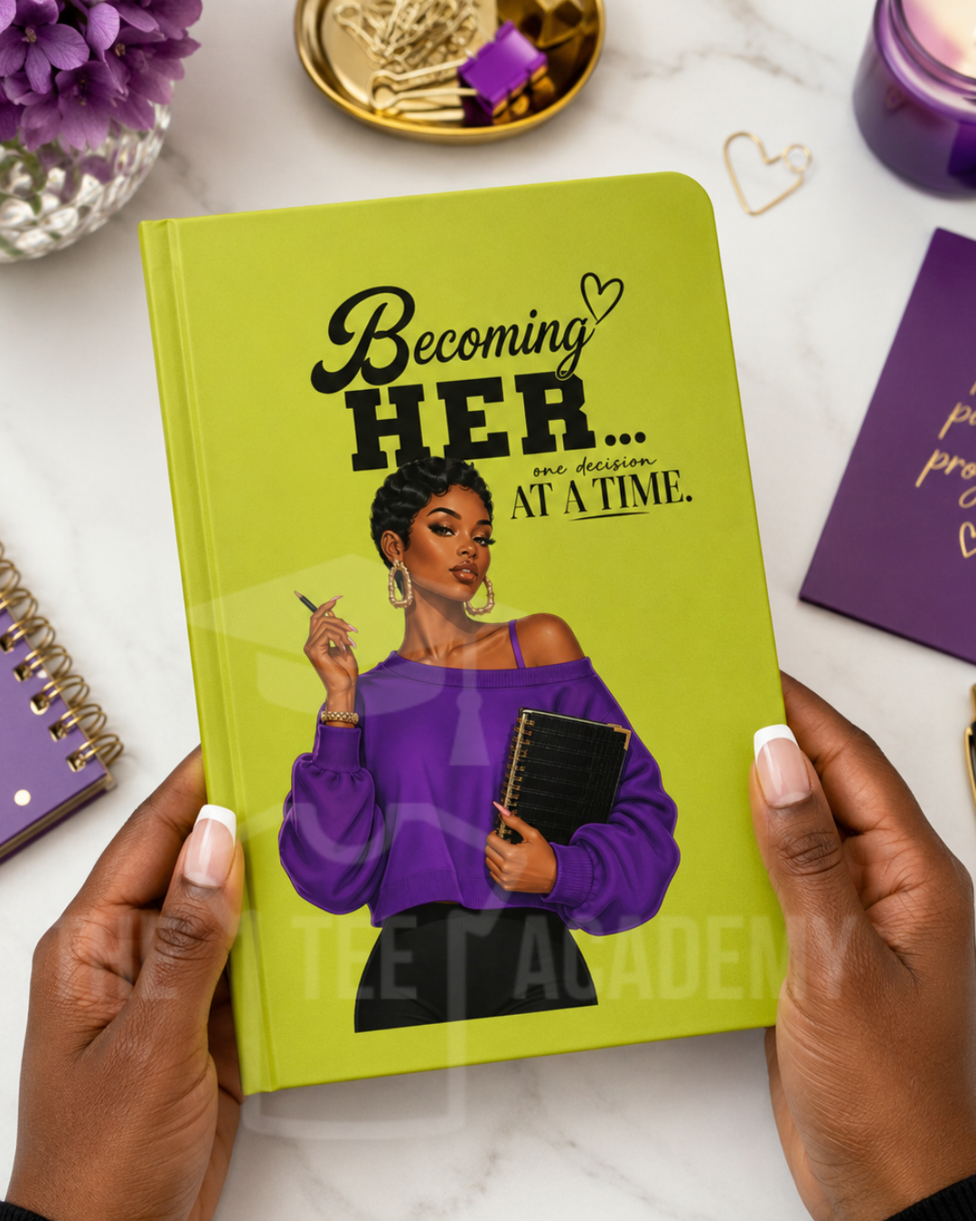 UV DTF Planner/Tumbler Decal- (Purple) Becoming Her