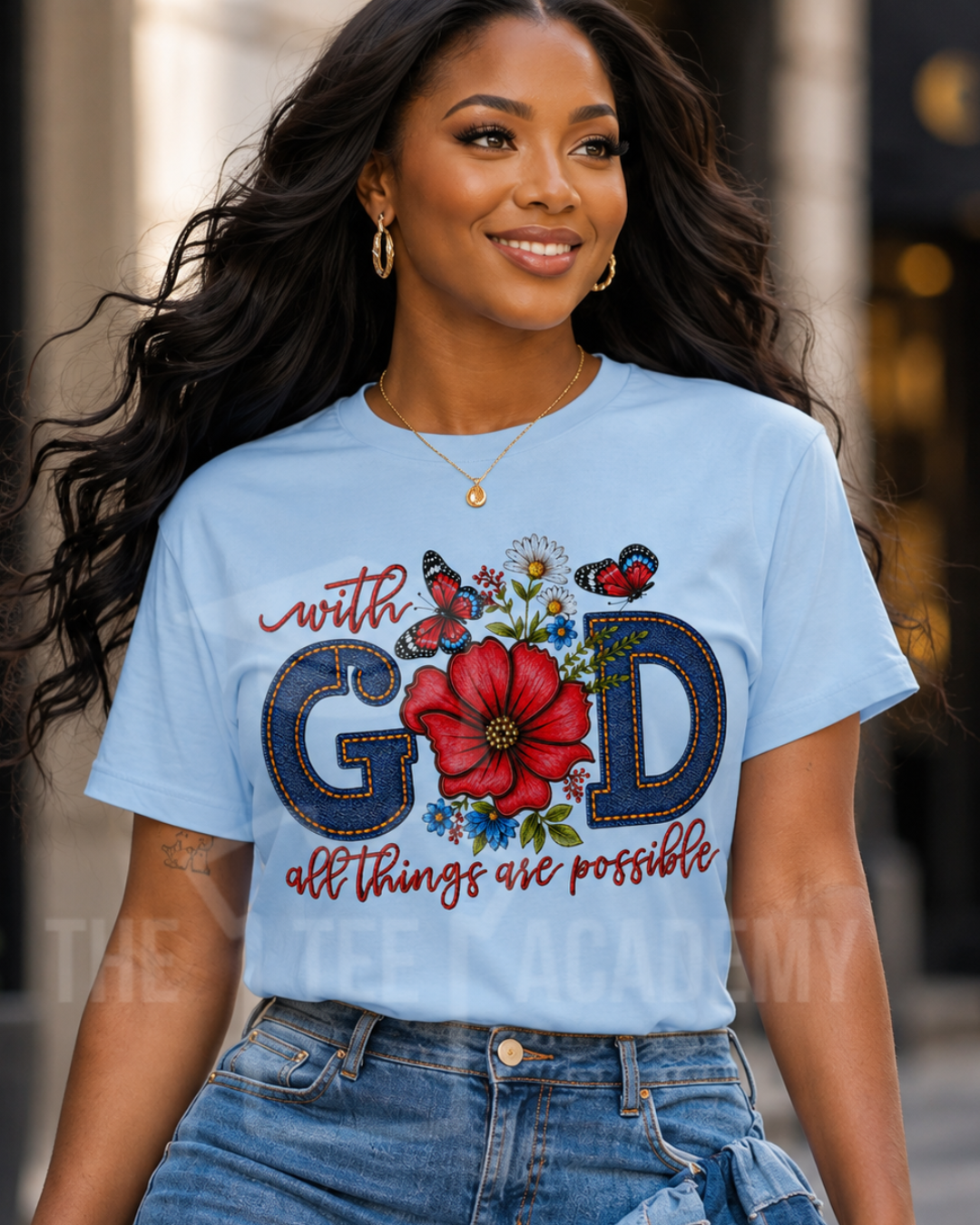 (Extra Large Size) With God All Things Are Possible- Matte Clear Film Screen Print Transfer