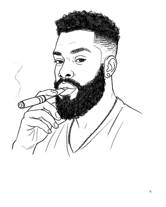 (Sketch Art) Cigar Gentleman- Screen Print Transfer