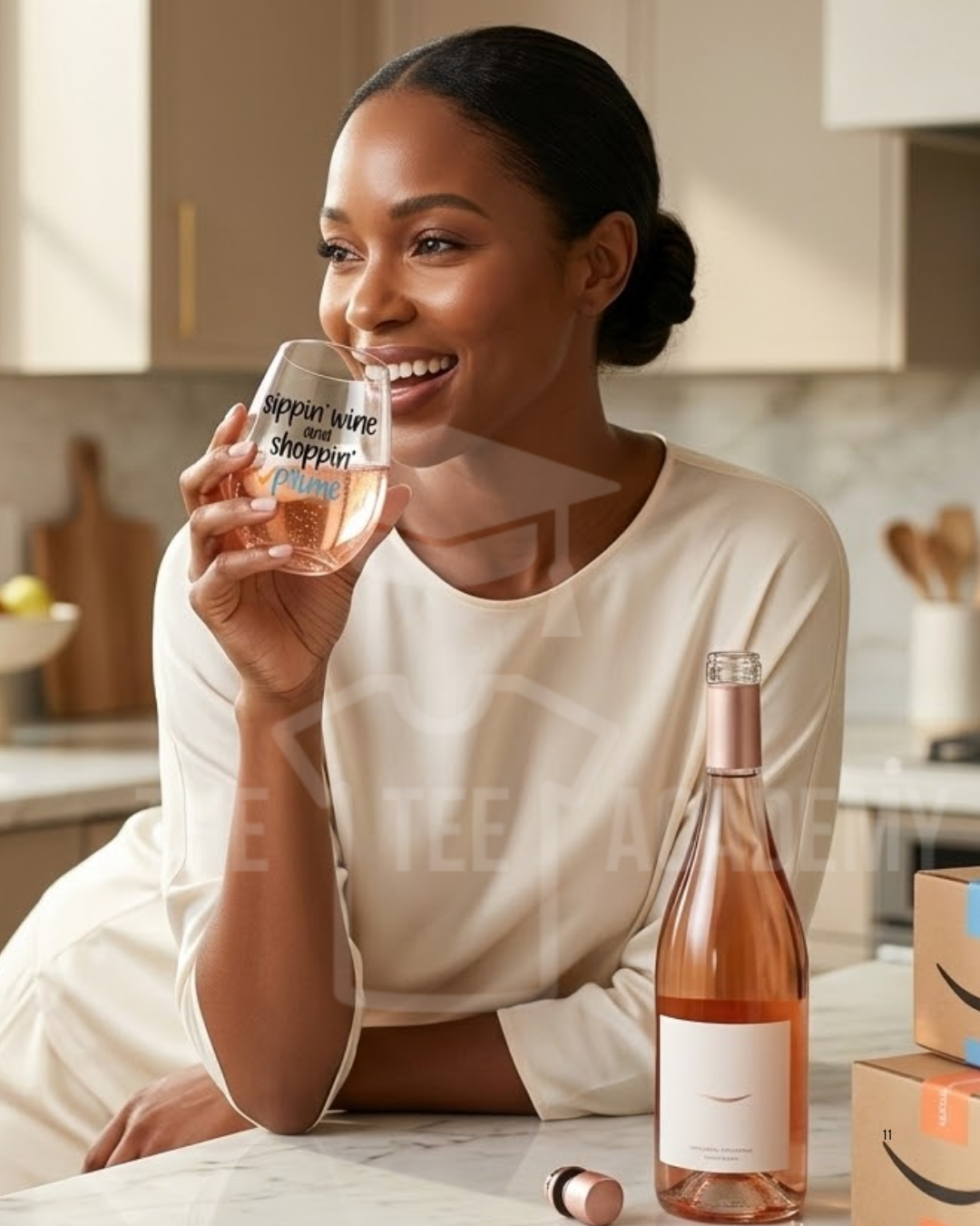 UV DTF Cup Decal- Wine And Shopping Prime