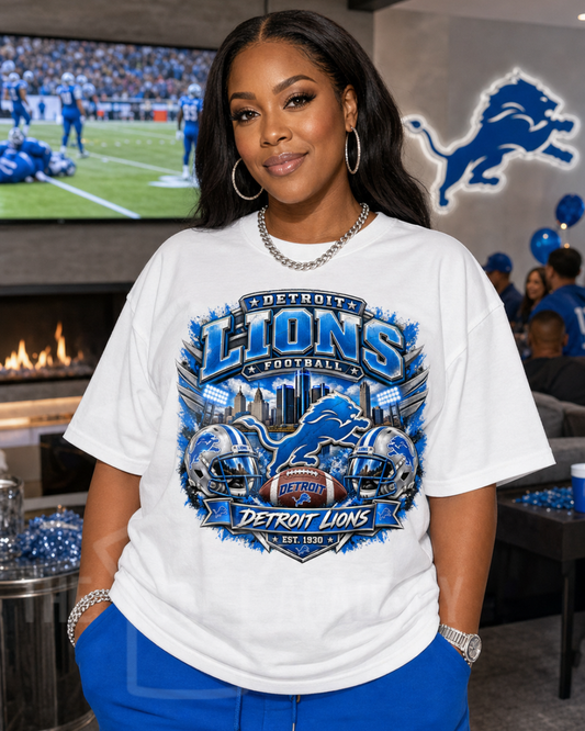 Lions Football- Matte Clear Film Screen Print Transfer