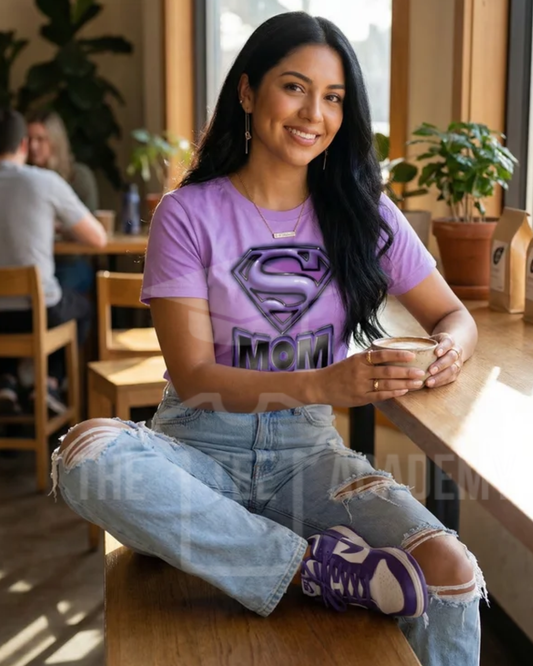 Super Mom- Matte Clear Film Screen Print Transfer