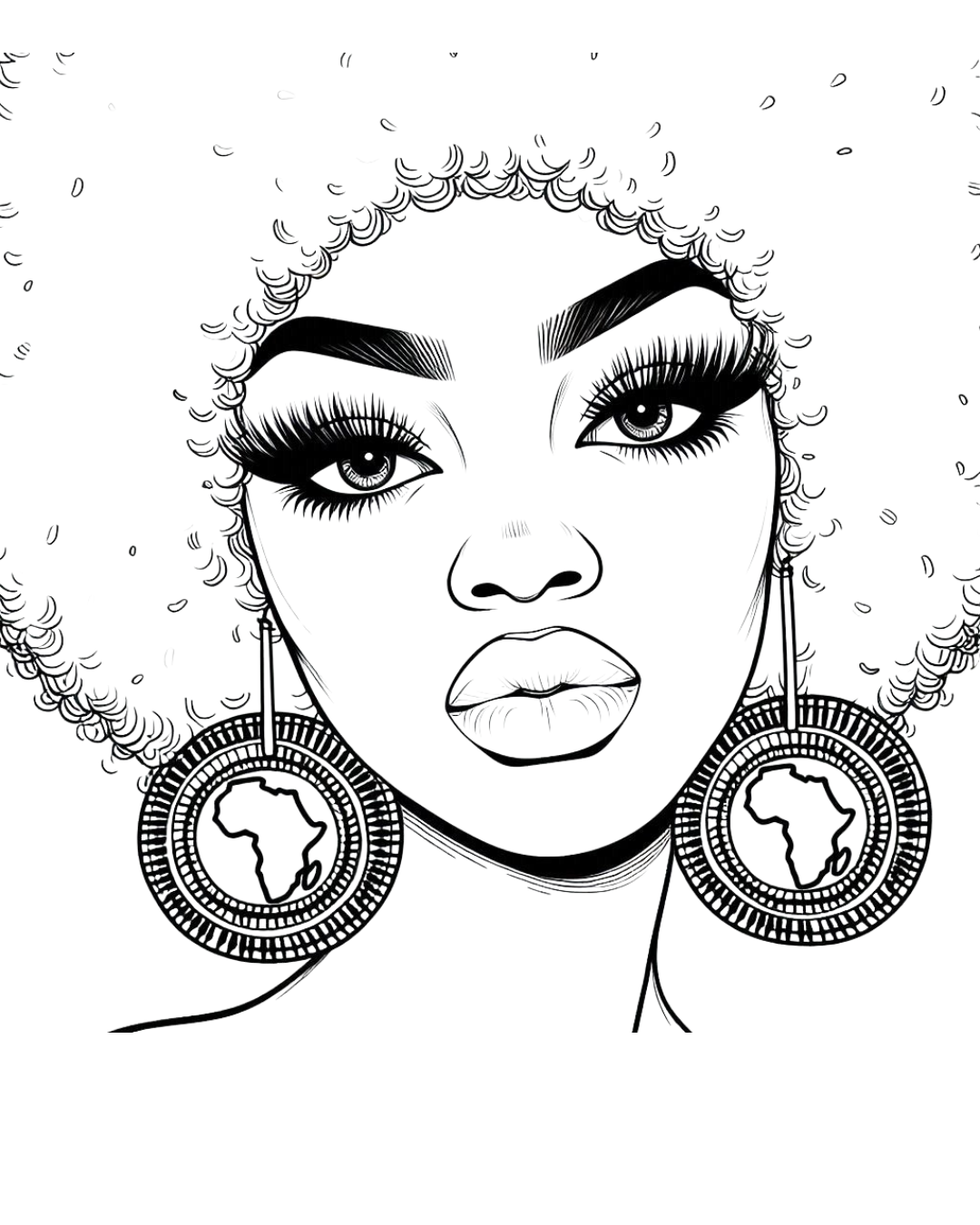 Afro Beauty- (Sketch Art) Screen Print Transfer