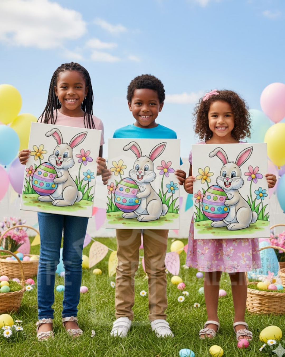 Easter Bunny- (Sketch Art) Screen Print Transfer