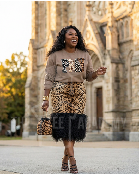 (Faux Yarn) PRAY- Matte Clear Film Screen Print Transfer