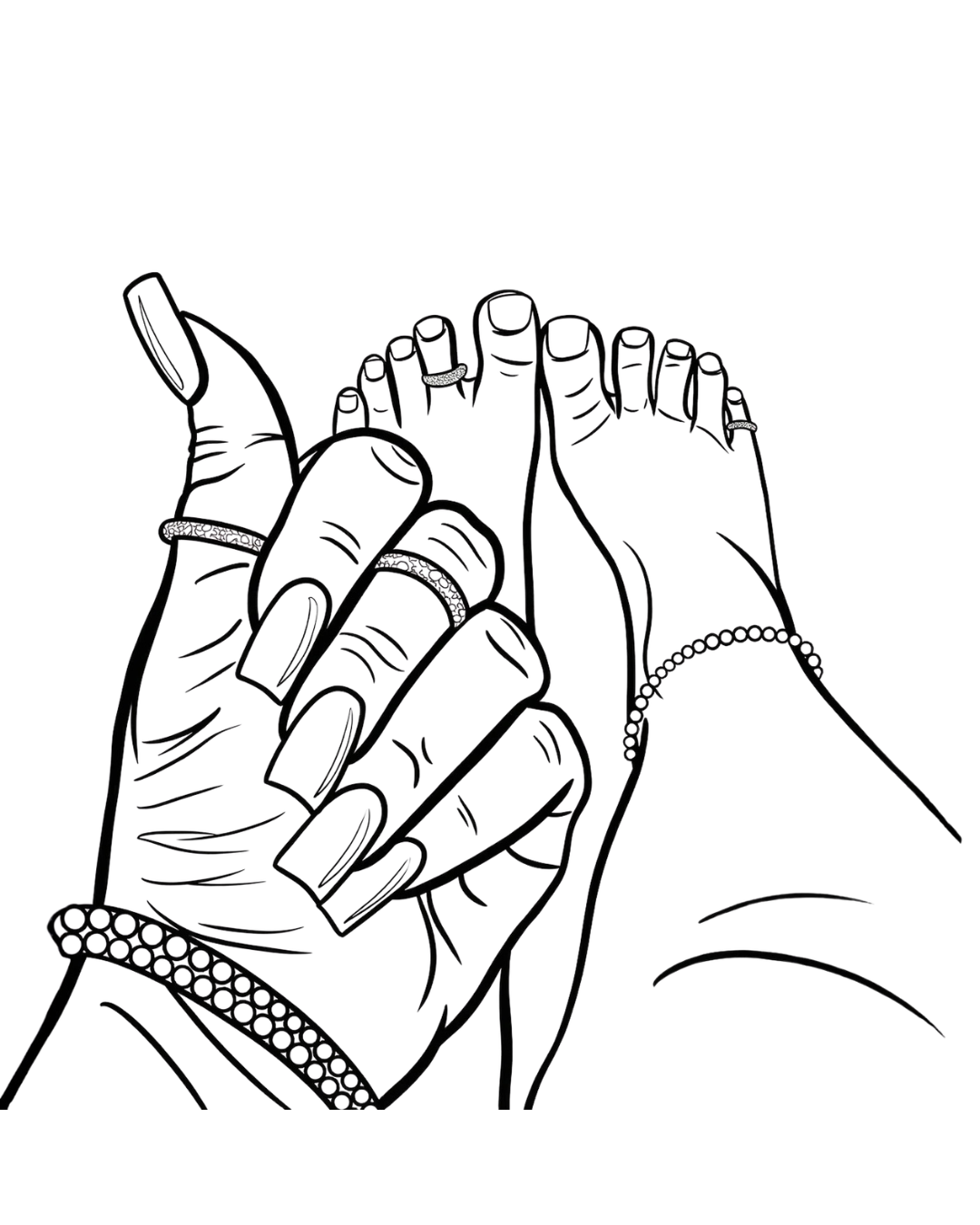 (Sketch Art) Mani & Pedi- Screen Print Transfer
