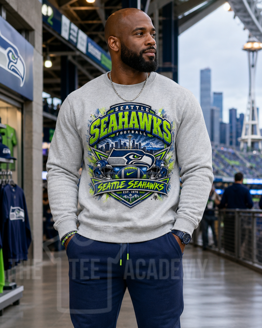 Seahawks Football- Matte Clear Film Screen Print Transfer
