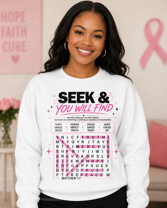 Seek & You Will Find-Matte Clear Film Screen Print Transfer