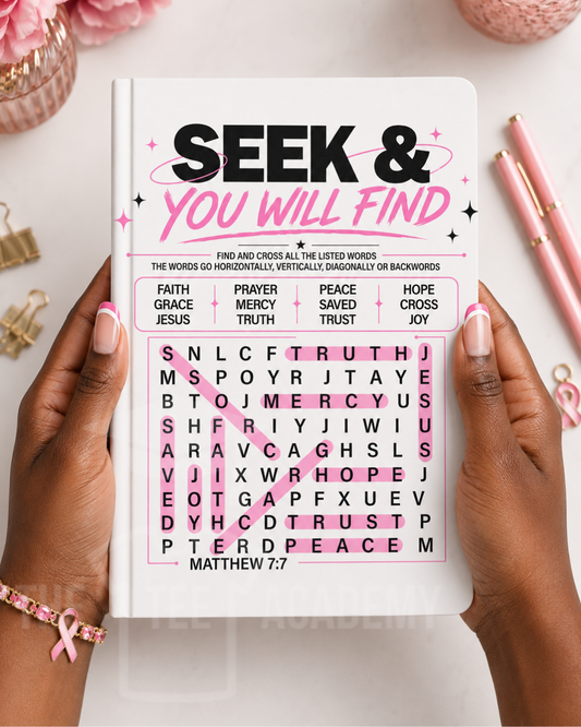 UV DTF Planner/Tumbler Decal- Seek & You Will Find
