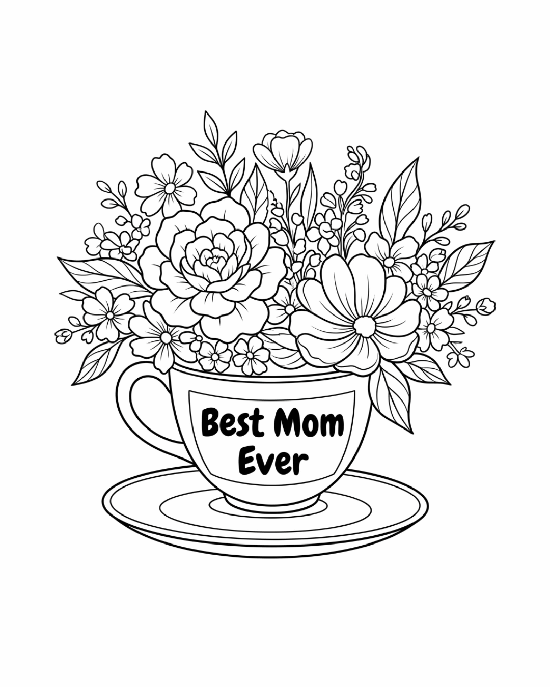 (Sketch Art) Best Mom Ever - Screen Print Transfer