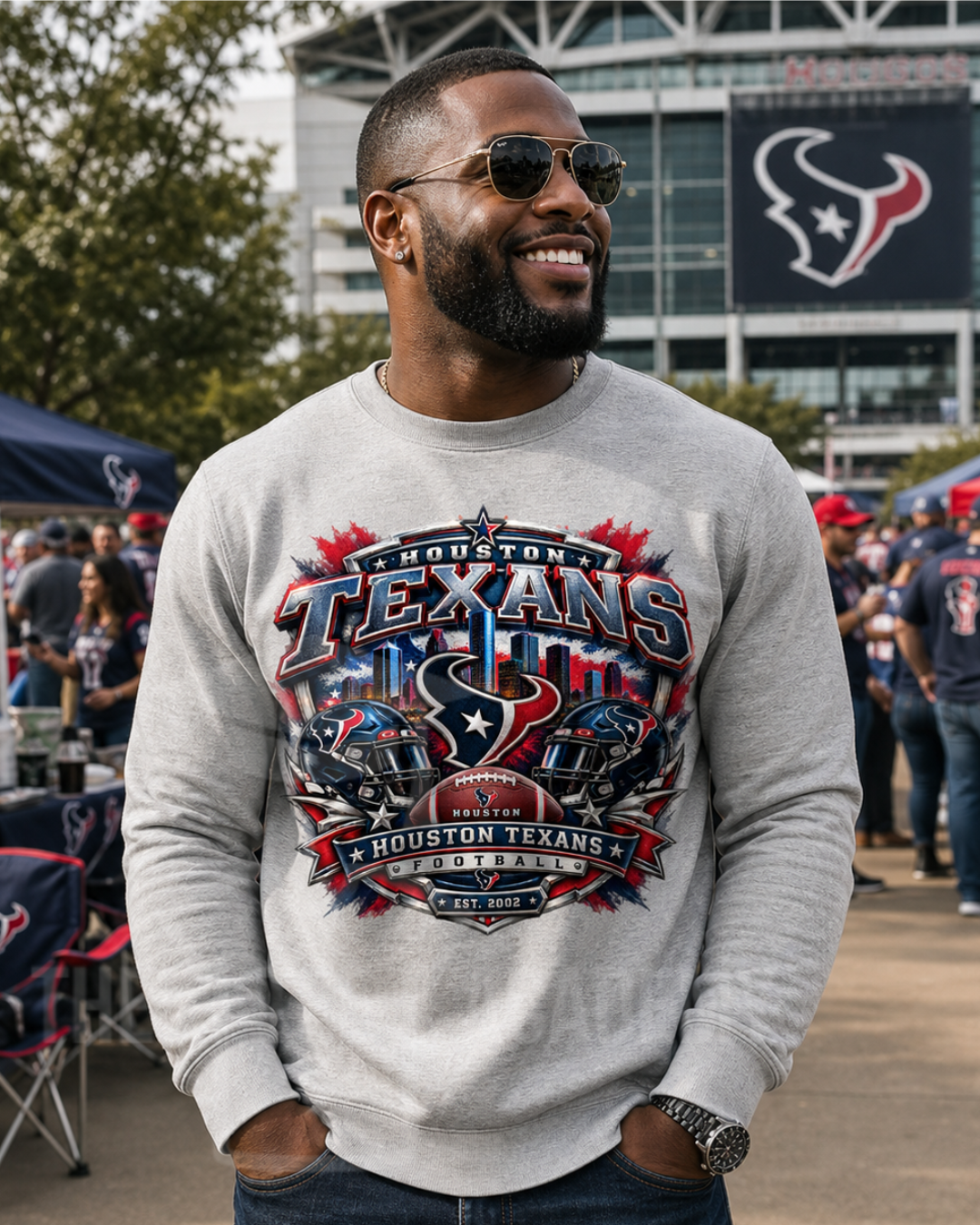 Texans Football- Matte Clear Film Screen Print Transfer