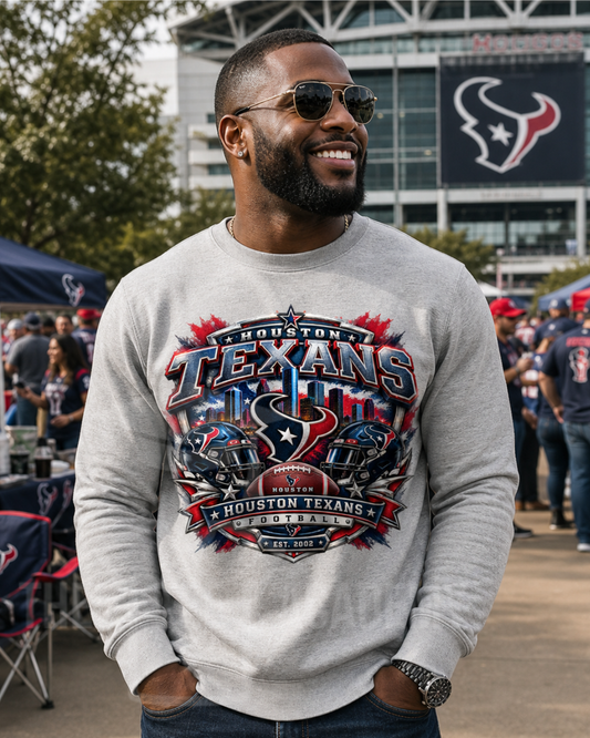 Texans Football- Matte Clear Film Screen Print Transfer