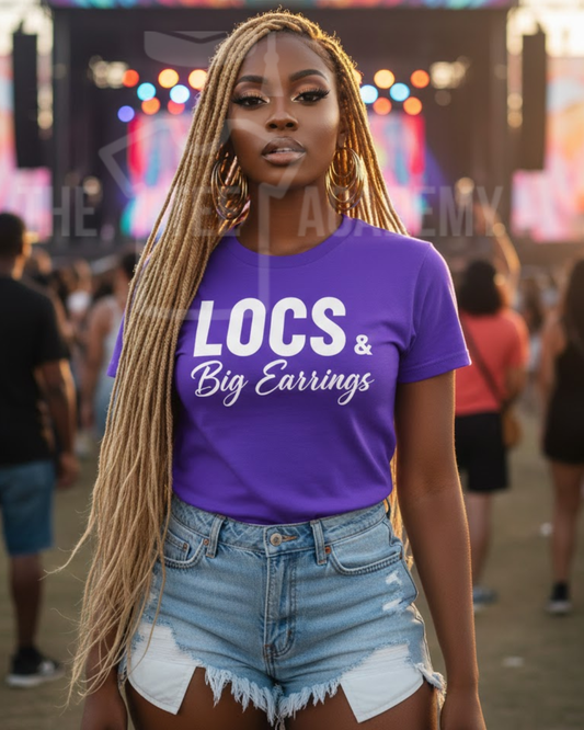 Locs & Big Earrings- Screen Print Transfer