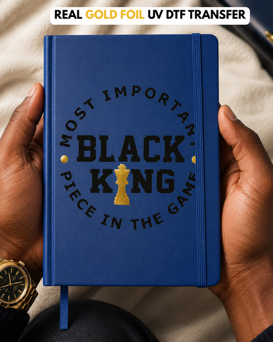 (Gold Foil) UV DTF Planner/Tumbler Decal- Black King